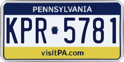PA license plate KPR5781