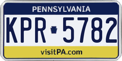 PA license plate KPR5782