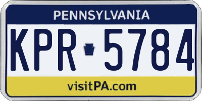 PA license plate KPR5784