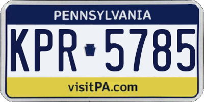 PA license plate KPR5785