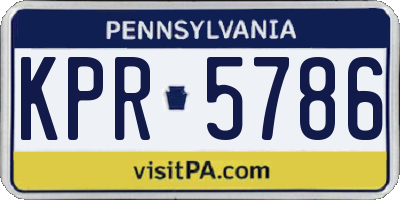PA license plate KPR5786