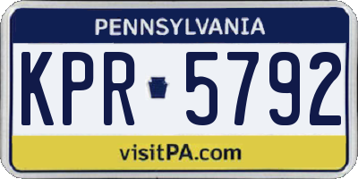 PA license plate KPR5792
