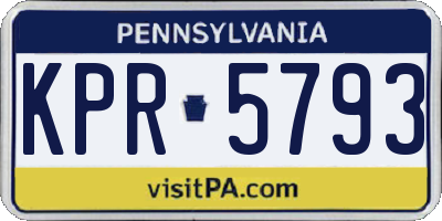 PA license plate KPR5793