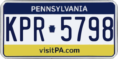 PA license plate KPR5798