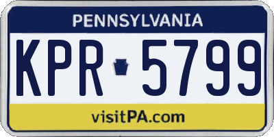 PA license plate KPR5799