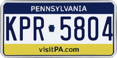 PA license plate KPR5804