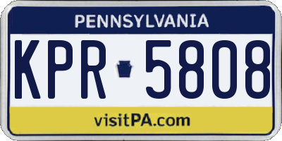 PA license plate KPR5808