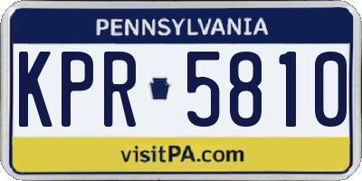 PA license plate KPR5810