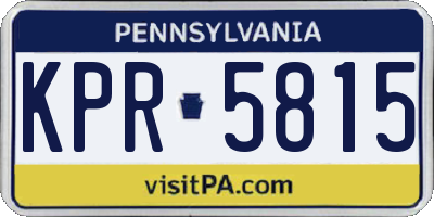 PA license plate KPR5815