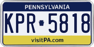 PA license plate KPR5818