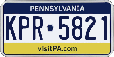 PA license plate KPR5821