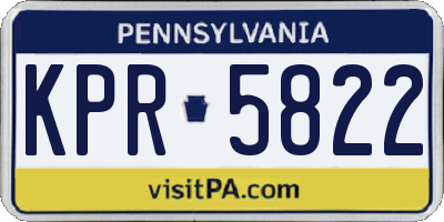 PA license plate KPR5822