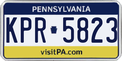 PA license plate KPR5823