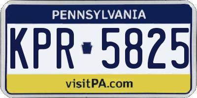 PA license plate KPR5825