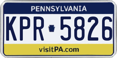 PA license plate KPR5826