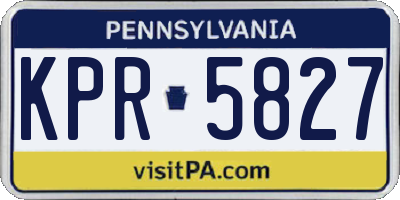 PA license plate KPR5827