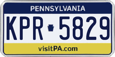 PA license plate KPR5829