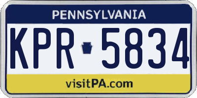 PA license plate KPR5834