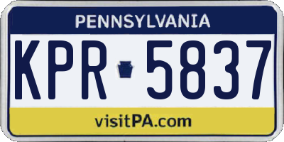 PA license plate KPR5837