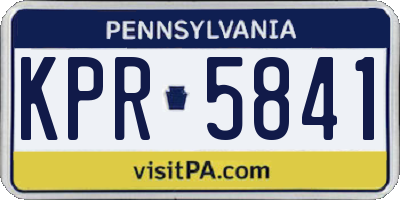 PA license plate KPR5841