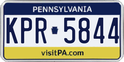 PA license plate KPR5844