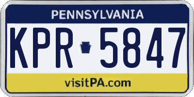 PA license plate KPR5847