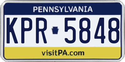 PA license plate KPR5848