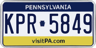 PA license plate KPR5849