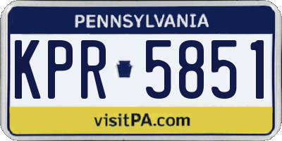 PA license plate KPR5851
