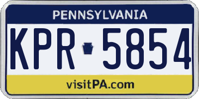 PA license plate KPR5854
