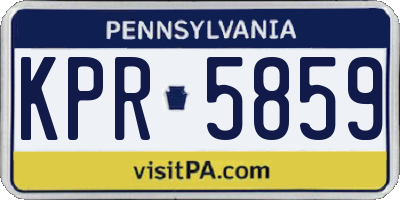 PA license plate KPR5859