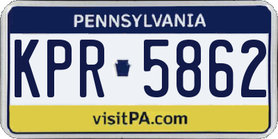 PA license plate KPR5862