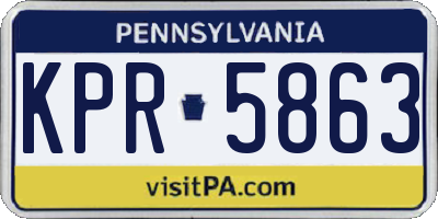 PA license plate KPR5863