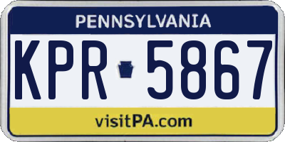 PA license plate KPR5867