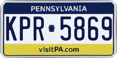 PA license plate KPR5869