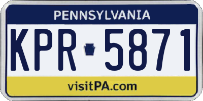 PA license plate KPR5871
