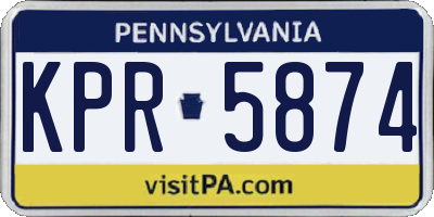 PA license plate KPR5874
