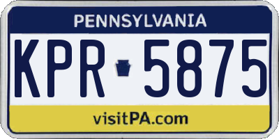 PA license plate KPR5875
