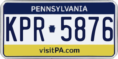 PA license plate KPR5876