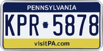 PA license plate KPR5878