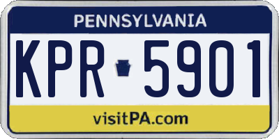 PA license plate KPR5901