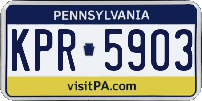 PA license plate KPR5903