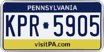 PA license plate KPR5905