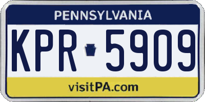 PA license plate KPR5909