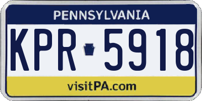 PA license plate KPR5918