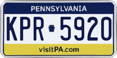 PA license plate KPR5920