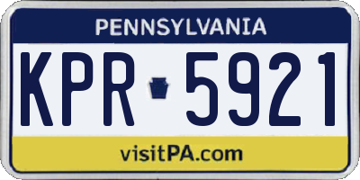 PA license plate KPR5921