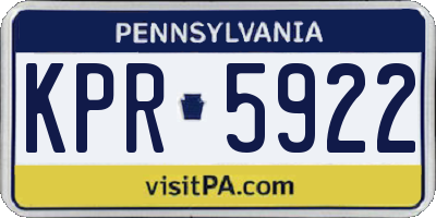 PA license plate KPR5922