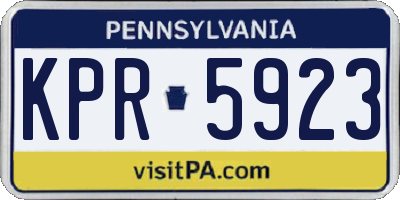 PA license plate KPR5923