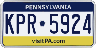 PA license plate KPR5924